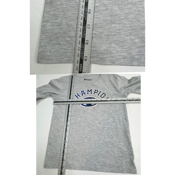 Champion Boys Long Sleeve T-Shirt Grey Collegiate Logo Crew Neck Shirt Size 7 - Picture 9 of 11